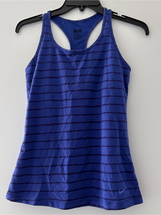 Nike Tops - Nike Dri-FIT Blue Striped Racerback Tank Top